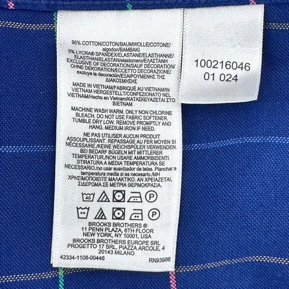 Brooks Brothers Original Polo Shirt 4XL Plaid Non Iron Stretch Button‎ Down L/S - Picture 5 of 8